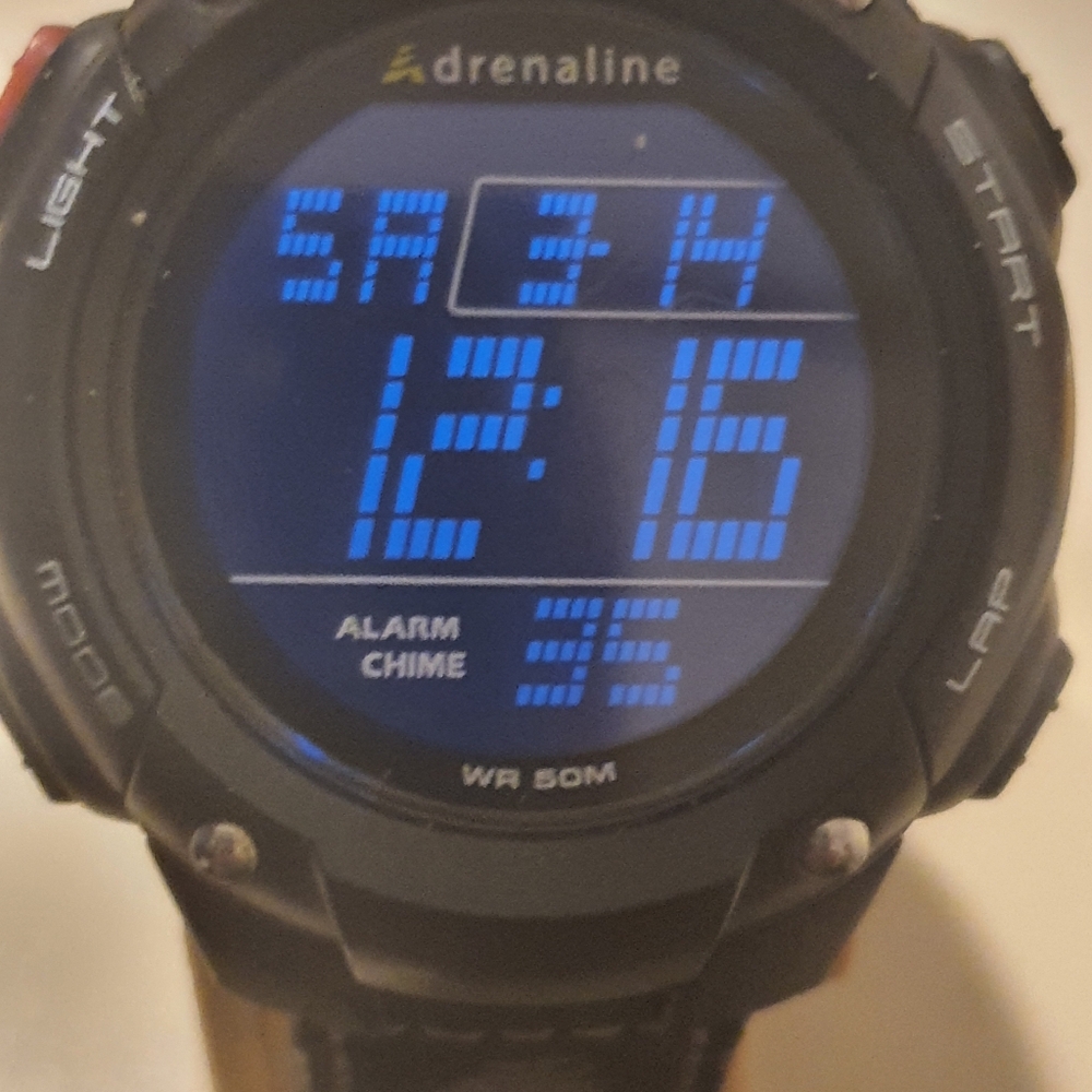 10/$20 Adrenaline By Freestyle Black Nylon Digital Alarm Chrono Men's Watch